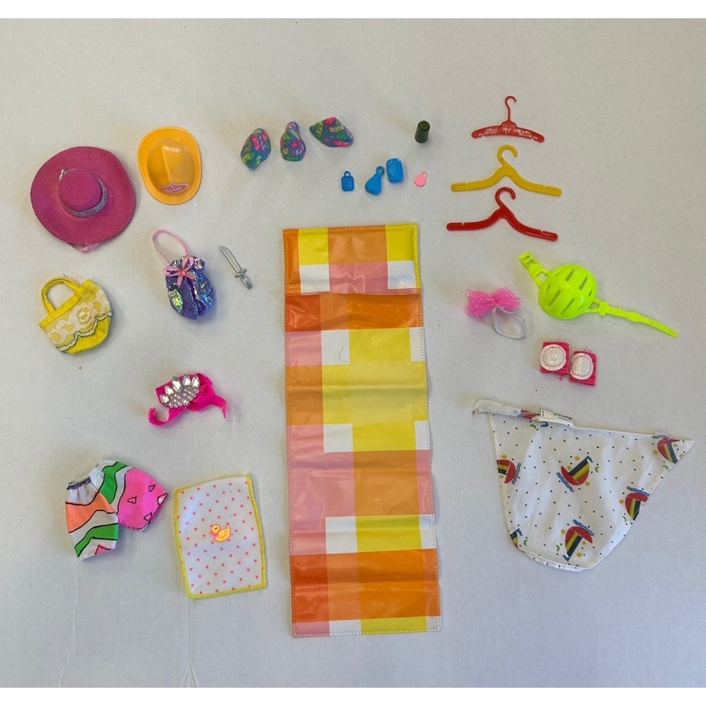 Mixed Lot of Barbie Accessories Sleeping Bag Hats Purses Sunglasses & More!